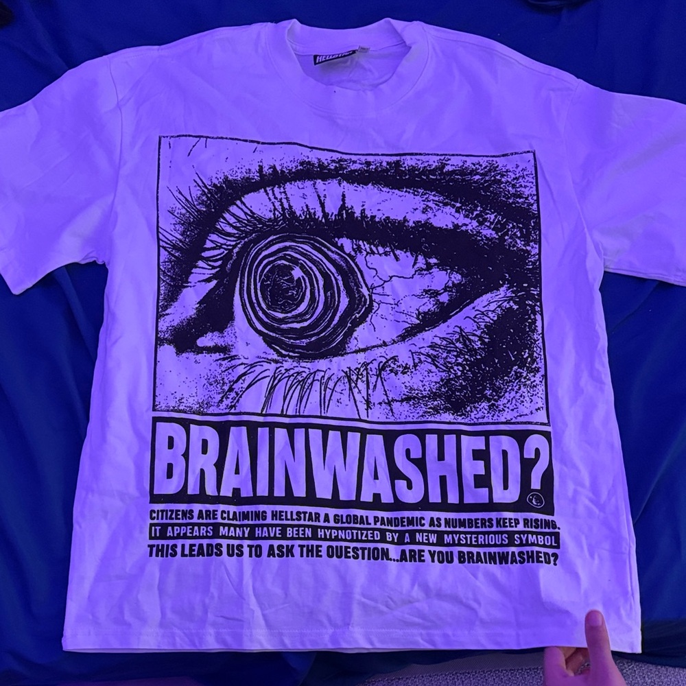 White Brainwashed Hellstar Tee - image 1